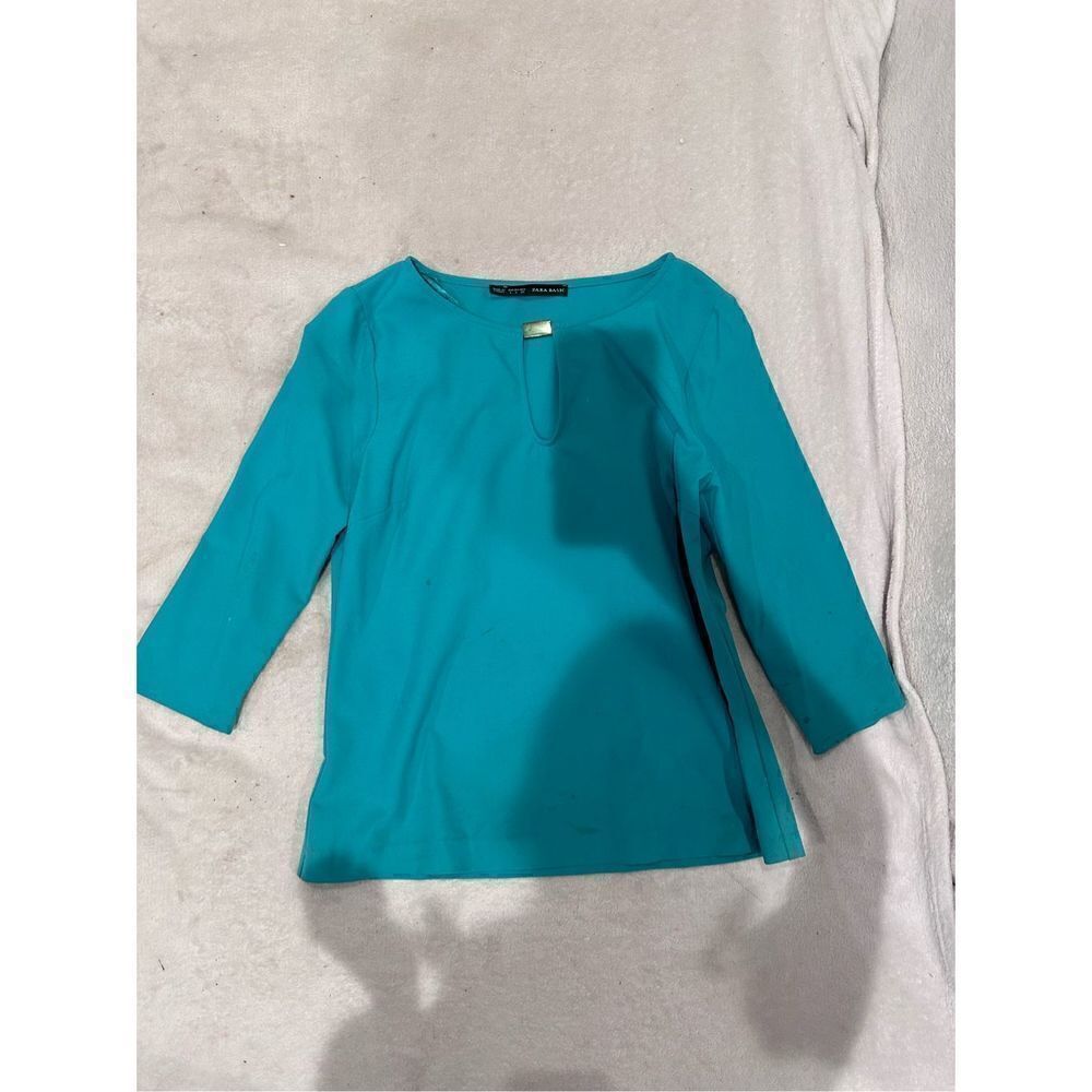 Zara teal blue blouse women’s size L